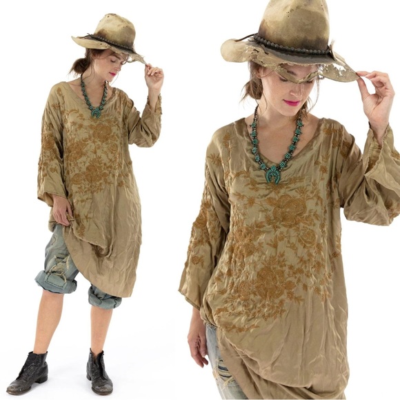 Magnolia Pearl Parnassus Tunic 100% Silk Embroidered Dress - Picture 13 of 13